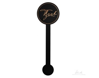 Premium black and gold long thank you stickers | box sealing stickers | premium stickers | thank you sticker | professional Stickers Labels