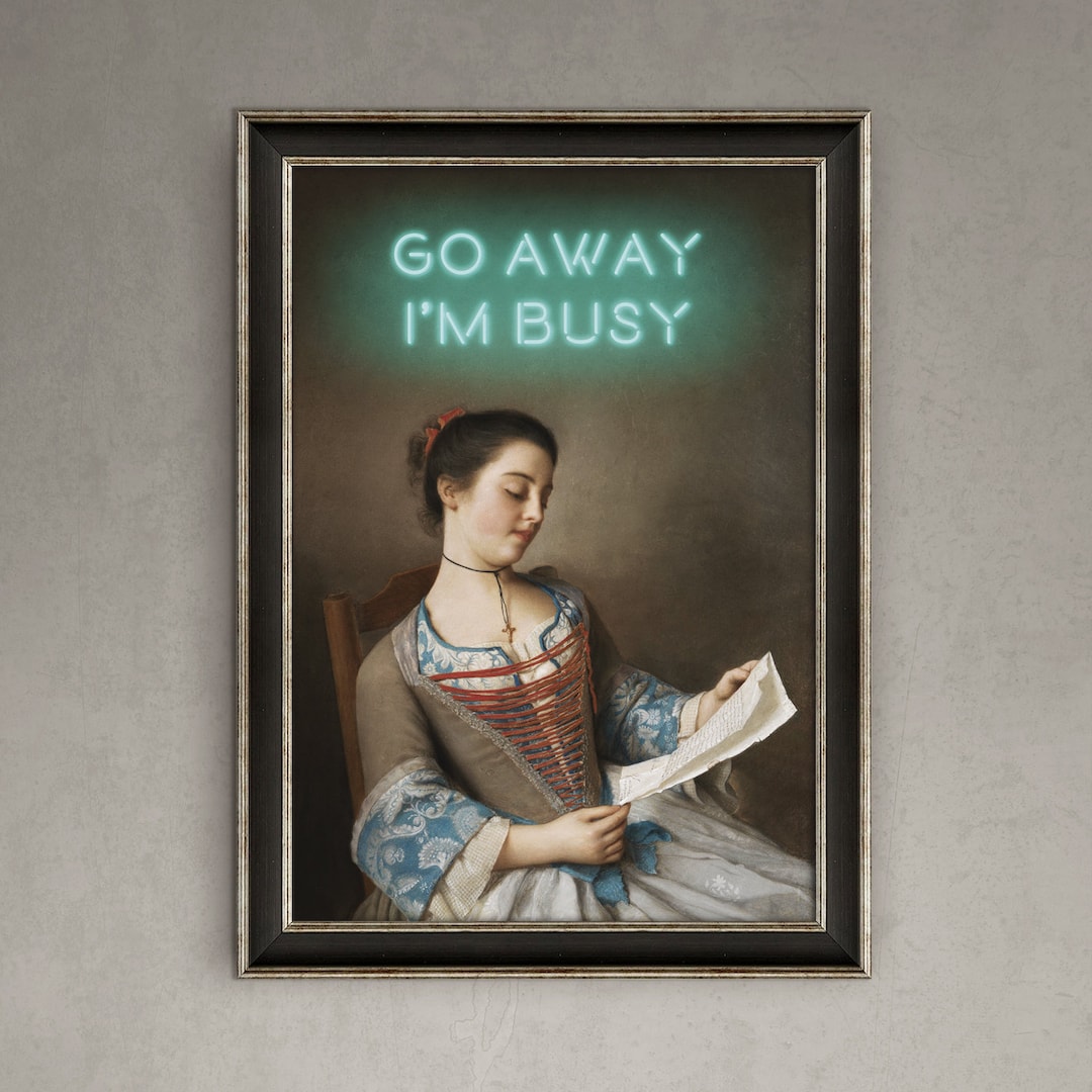 Go Away I'm Busy Quote Print | Unframed A5, A4, Custom Size | Funny ...