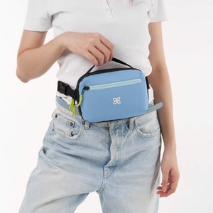 Travel Fanny Pack, Lightweight Belt Bag, RFID Crossbody Sling Bag for Women, Sherpani Hyk Maui Blue