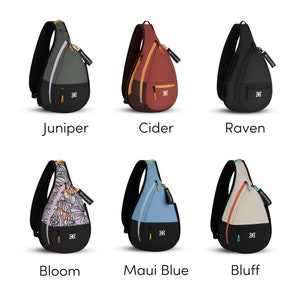 Recycled Nylon Sling Backpack, RFID Protection, fits 10 Tablet, Lightweight Chest Bag for Women, Sherpani Esprit Cider