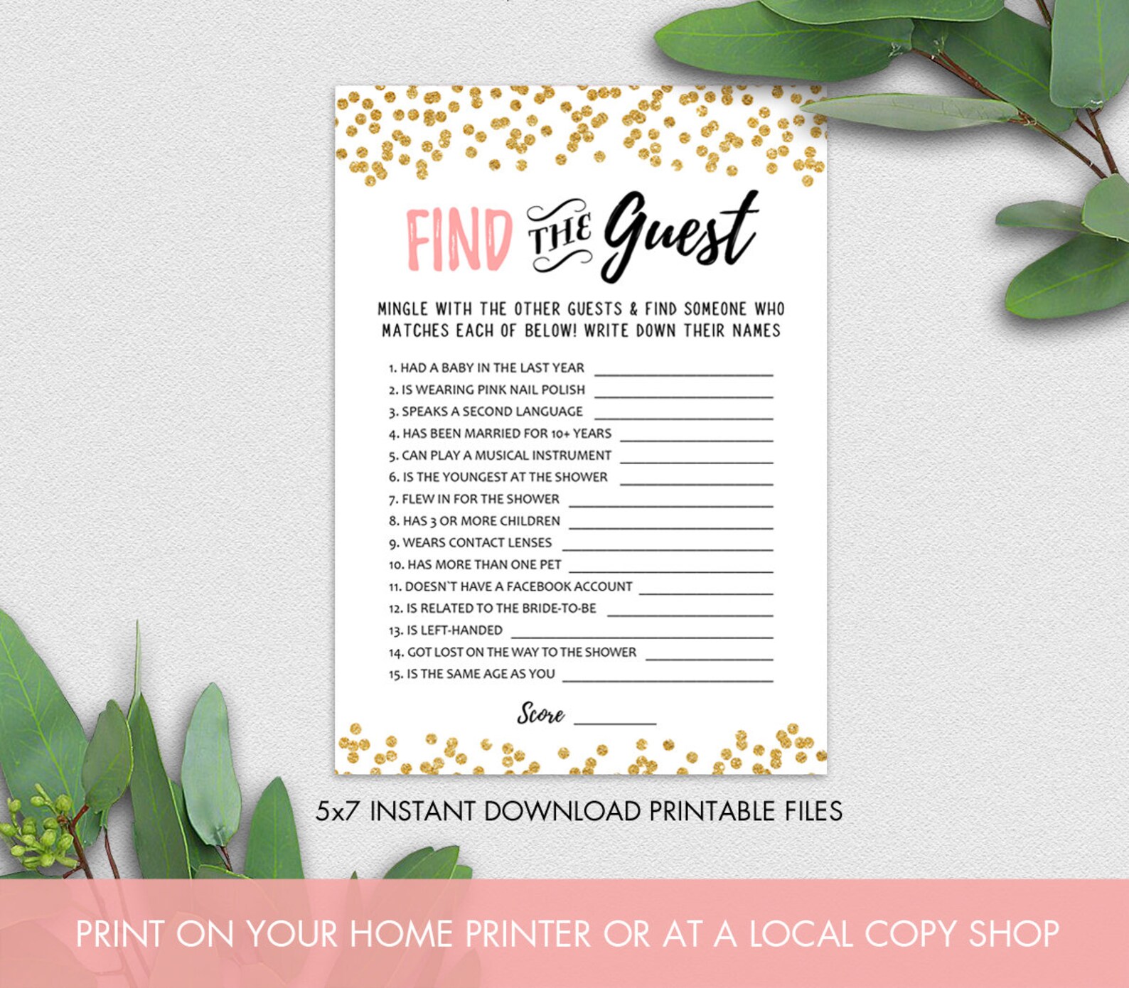 Find the Guest Game Printable Bachelorette Party INSTANT | Etsy