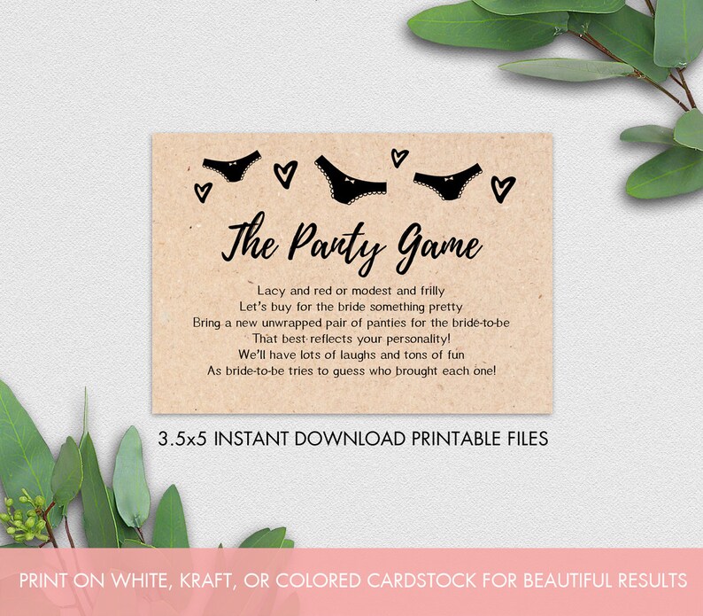Drop Your Panties Game Printable Bridal Shower Panty Game Etsy Drop Your Panties Game Printable Bridal Shower Panty Game Etsy