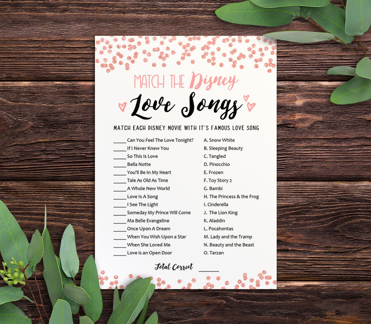 Match The Disney Love Songs Game Instant Download Diy Etsy Match The Disney Love Songs Game Instant Download Diy Etsy