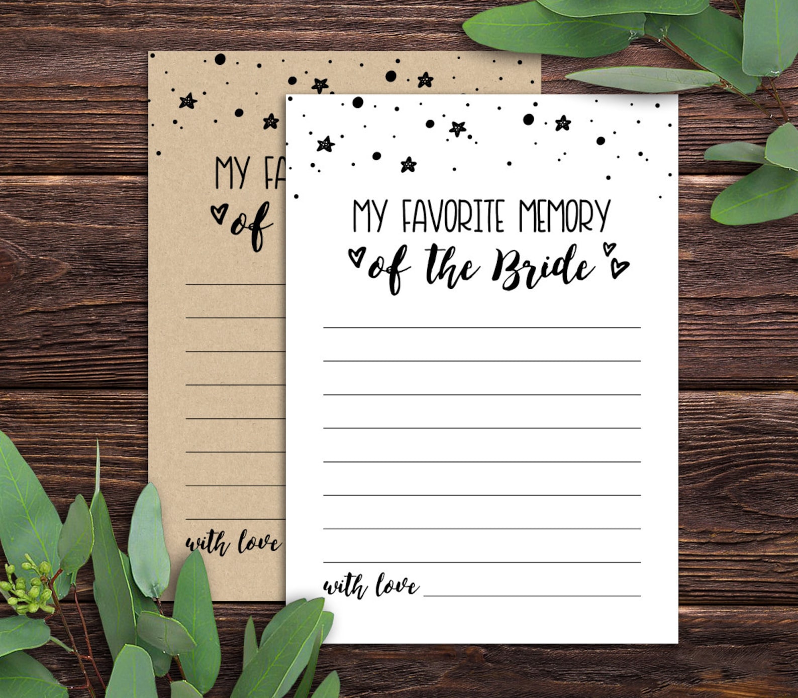 Favorite Memory of the Bride Cards Printable Bridal Shower Etsy