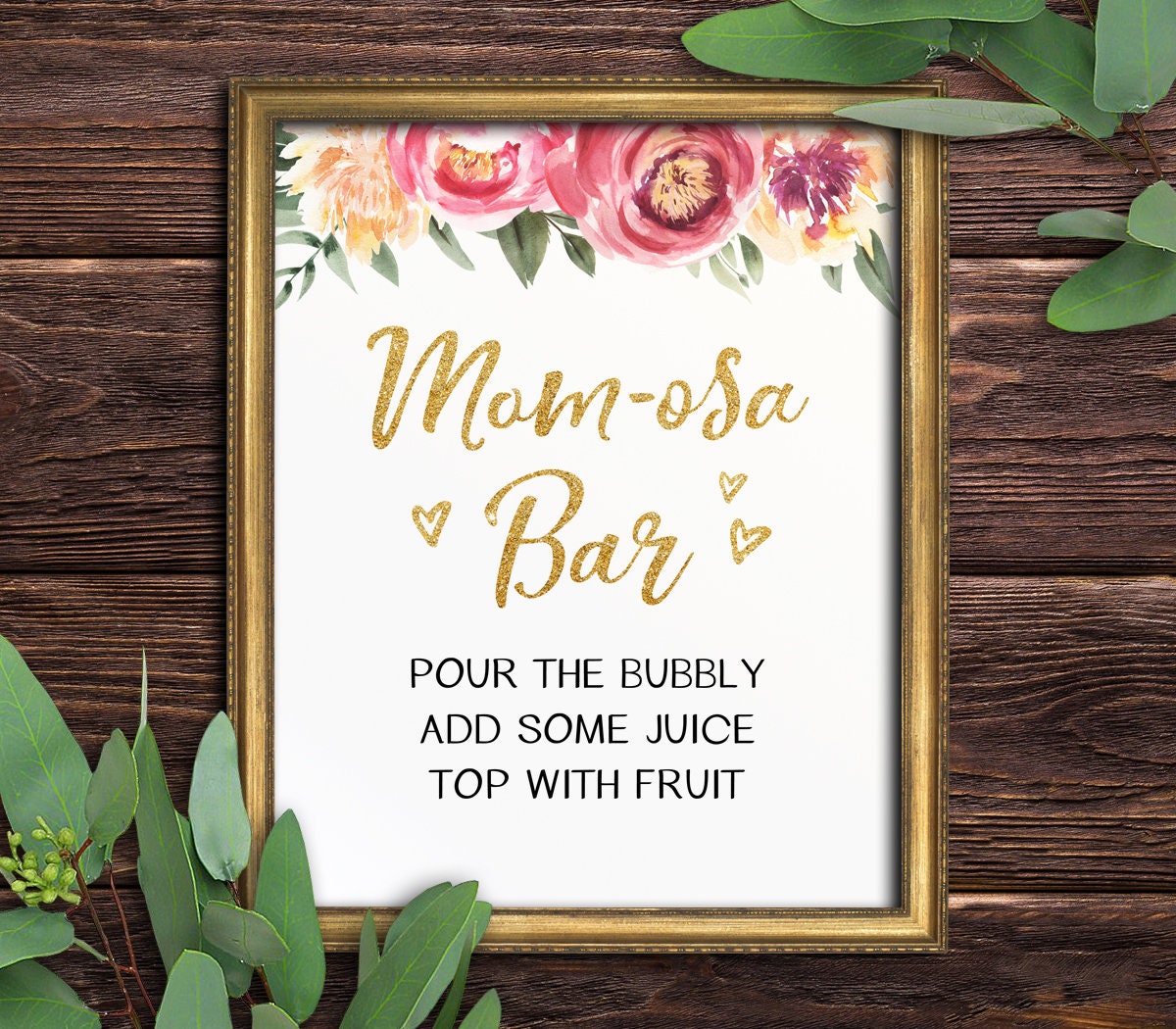 Mimosa Bar Sign Baby Shower Printable sign 8x10 INSTANT Etsy