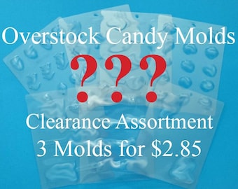 Set of 3 Chocolate and/or Hard Candy Overstock/Clearance Molds