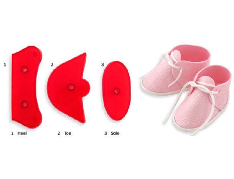 Baby Shoe Cutter Set 3 Cutters Create Adorable Fondant Etsy