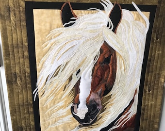 Mistral Horse Wall Hanging Art Quilt Custom Order