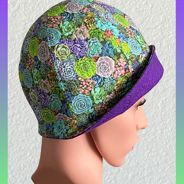 The Gabrielle 2ClocheForComfort® Hat Lightweight, Reversible, Washable, Made to Order, Pre-Washed 100% Cotton, Floral 1920s Style Cloche Hat