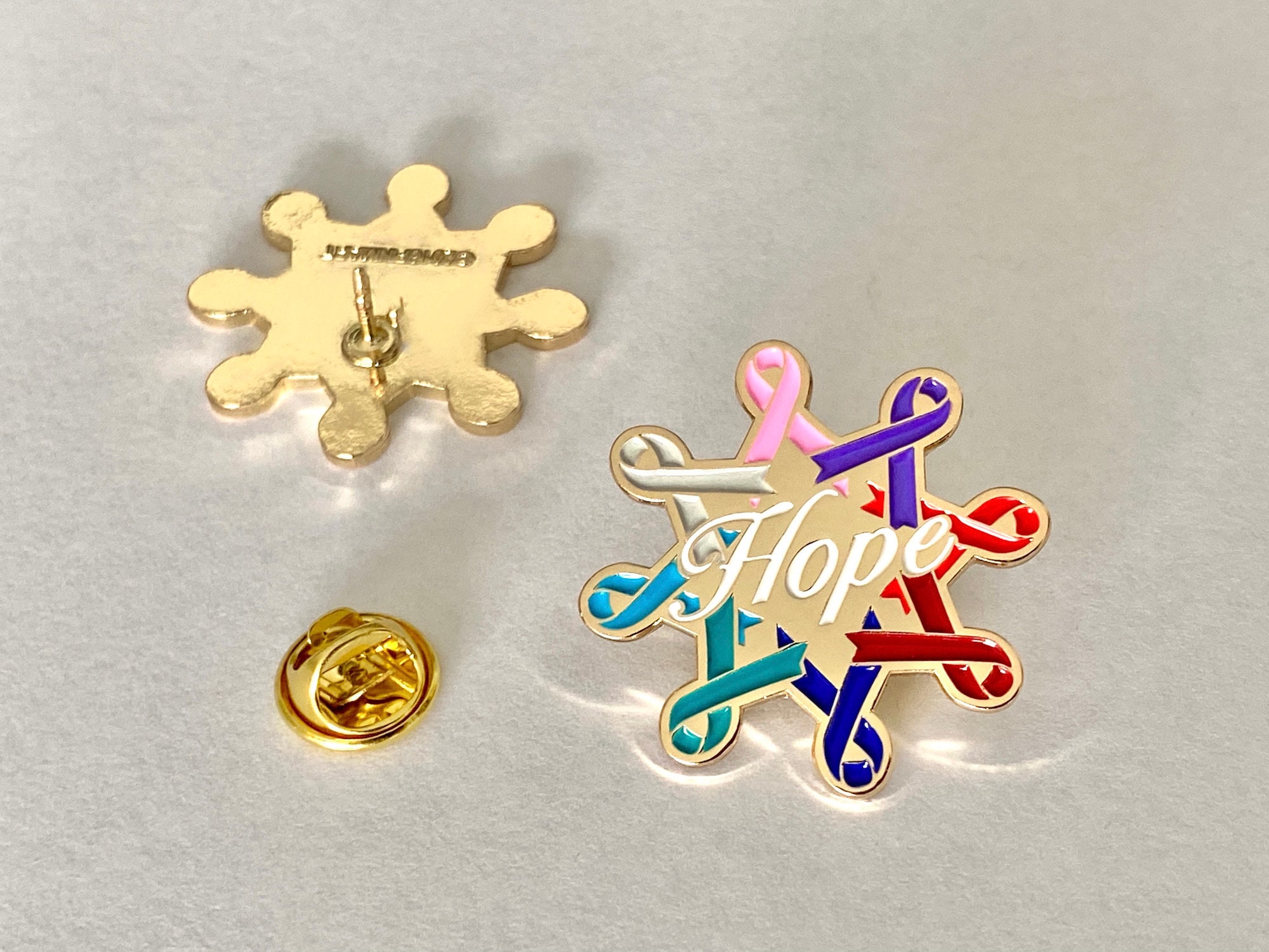 Hope Awareness Ribbon Pin: Gold-plated Lapel Pin (1-1/4 Inch) (26 ...