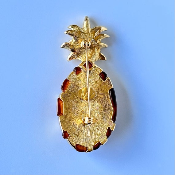 Pineapple Vintage Brooch Pin, Liz Claiborne, Gold… - image 2