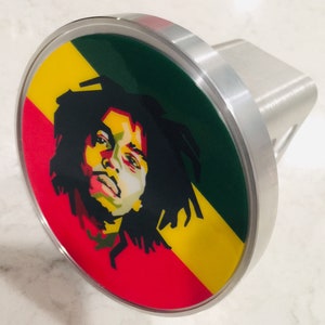 Custom Made Bob Marley Hitch Cover - Silver Aluminum