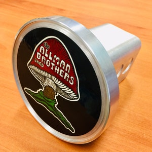 Custom Made Allman Brothers Band Hitch Cover - Black Background