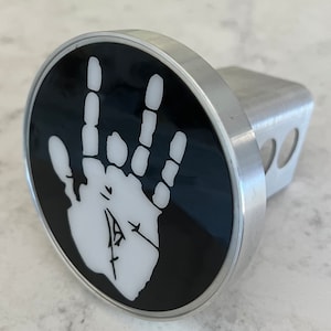 Custom Made Grateful Dead Jerry Garcia Hand Hitch Cover - Silver Aluminum