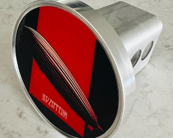 Custom Made Led Zeppelin Hitch Cover - Silver Aluminum