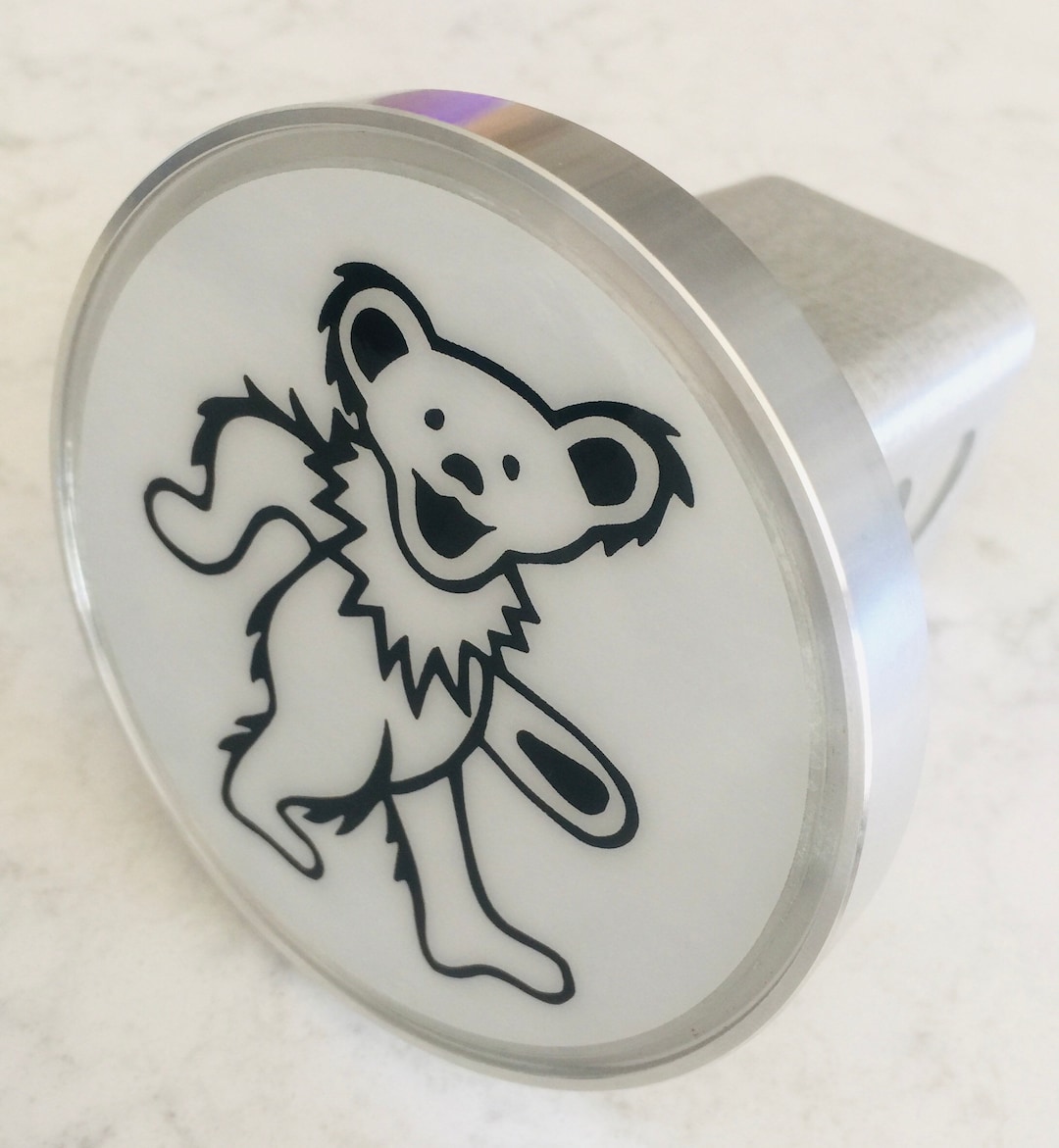 Custom Made Grateful Dead Dancing Bear Hitch Cover Silver Aluminum Etsy