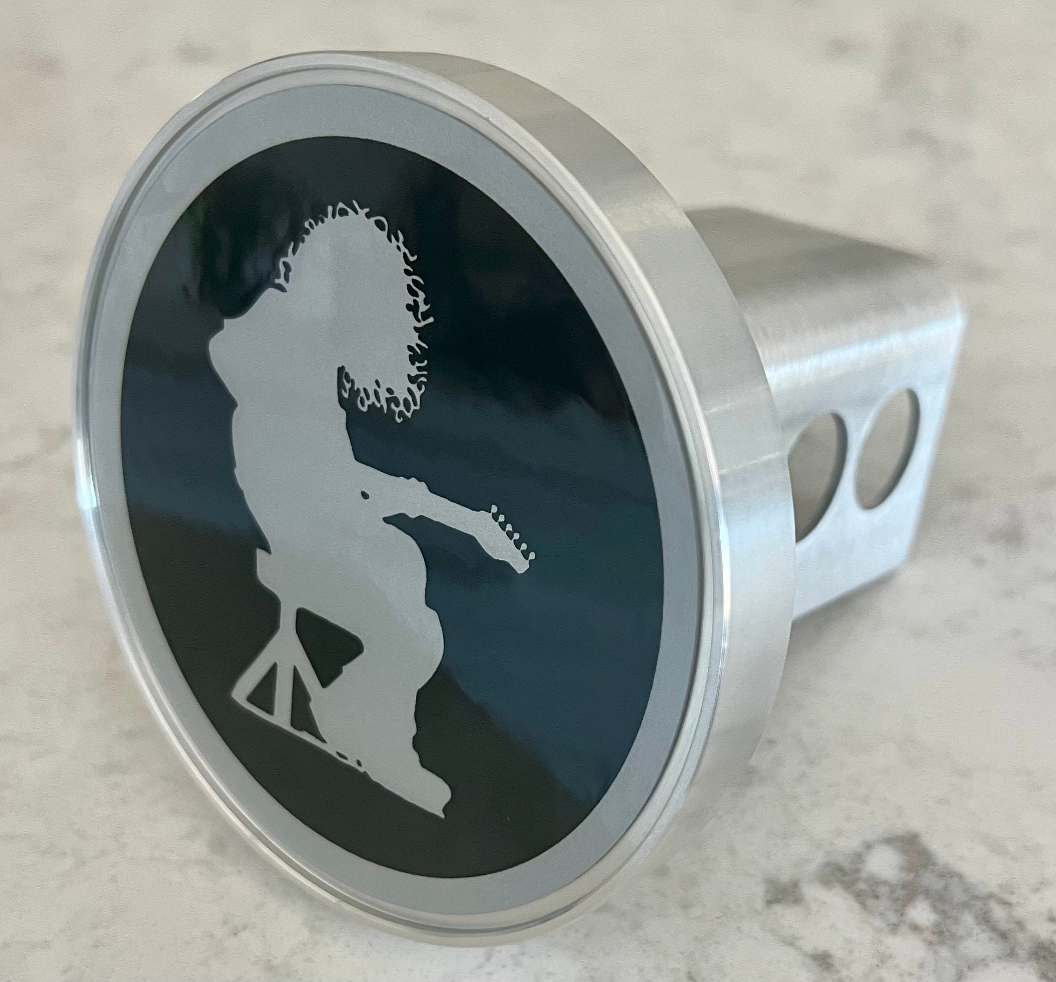 Custom Made Mickey Houser - Widespread Panic Hitch Cover - Silver Aluminum