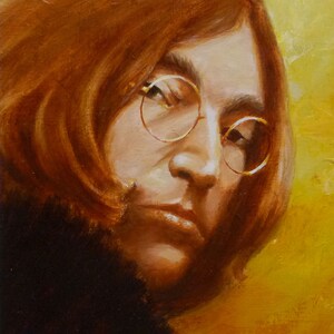 John Lennon Portrait: Original Oil Painting on Panel (8x10 inches)