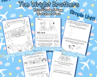 Die Gebrüder Wright Biographie (K-2nd) - US Geschichte - 5 Seiten