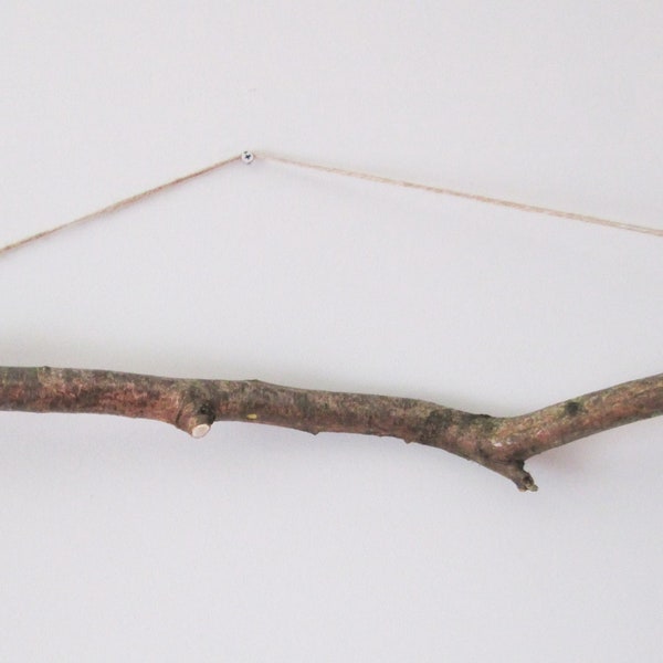 Birch or Beech Branch Wall Hanger 90cm – Rustic Stick Display with Jute Twine for Photos, Herbs, Flowers, Cottagecore Wall Decor