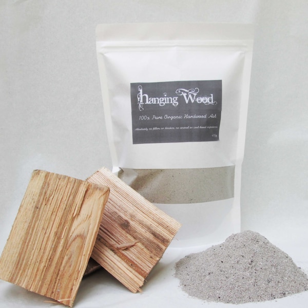 400g 100% Pure Organic Hardwood Wood Ash For Plant Care, Natural Fertilizer, Soapmaking, Natural Slug Deterrent