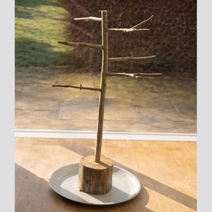 4ft Free-Standing Bird Perch Tree – Handmade Natural Wood Stand for Budgies, Canaries, Finches | Rustic Bark Branch Floor Play Gym