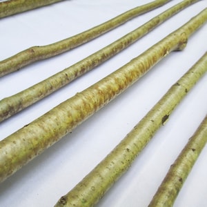 10 x 90cm Long Straight  Natural Hazel Wood Branches Sticks Bark Wood Craft Art Decoration Whittling