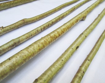 10 x 90cm Long Straight  Natural Hazel Wood Branches Sticks Bark Wood Craft Art Decoration Whittling