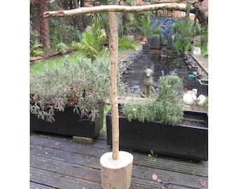 4ft Large Handmade Free Standing T Perch Training Stand for Large Birds - Parrots, African Greys, Cockatiel, Conure