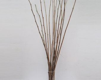 15 x 100cm Long Natural Hazel Wood Sticks Bark Wood Whips Withies For Craft Art Decoration Weaving