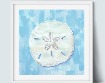Sand Dollar Art Print: Coastal Beach House Decor