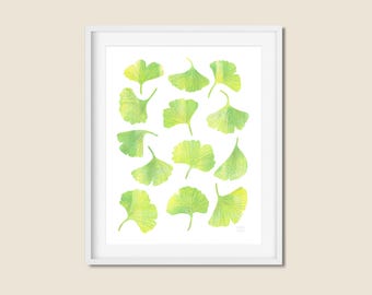 Ginkgo Leaf Print: Minimalist Botanical Wall Art