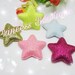 Star glitter embellishments, star padded feltie, star resins, glitter, felties