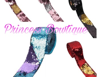 Sequins ribbon, reversible sequins ribbon, ribbon
