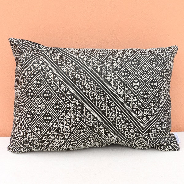 Black and White Pillow Boho Scandinavian Home Decor | Black and White Cushion | Moroccan Cushion