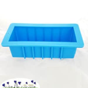 Blue Rectangle Soap Loaf Mold Silicone Candle Cocoon image 1