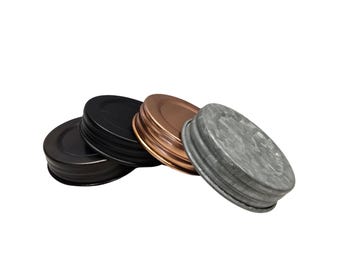 Antique Reproduction Mason Jar Lids - 4 styles to choose from! 12, 50 or 300pcs