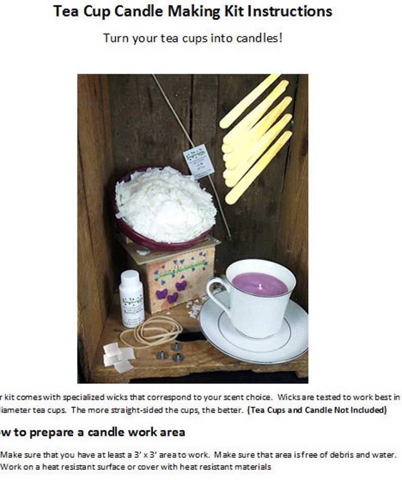 Soy Wax Tea Cup Candle Making Kit tea Cups Not Included Etsy