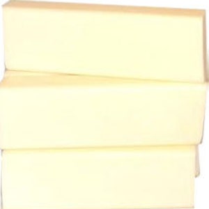May include: Three rectangular bars of white soap.