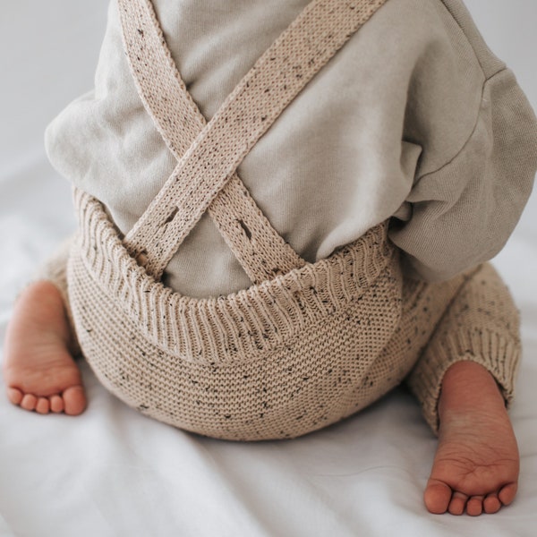 Silas suspender knit pants | knit suspender pants | baby knit pants