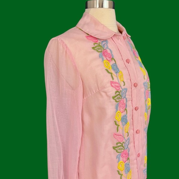 Vintage 60's Carol Brent Pink Shift Dress Sheer S… - image 5