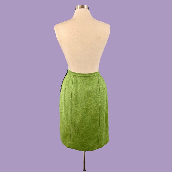 Vintage 50's McMullen Pencil Skirt Green Wool Mid… - image 5