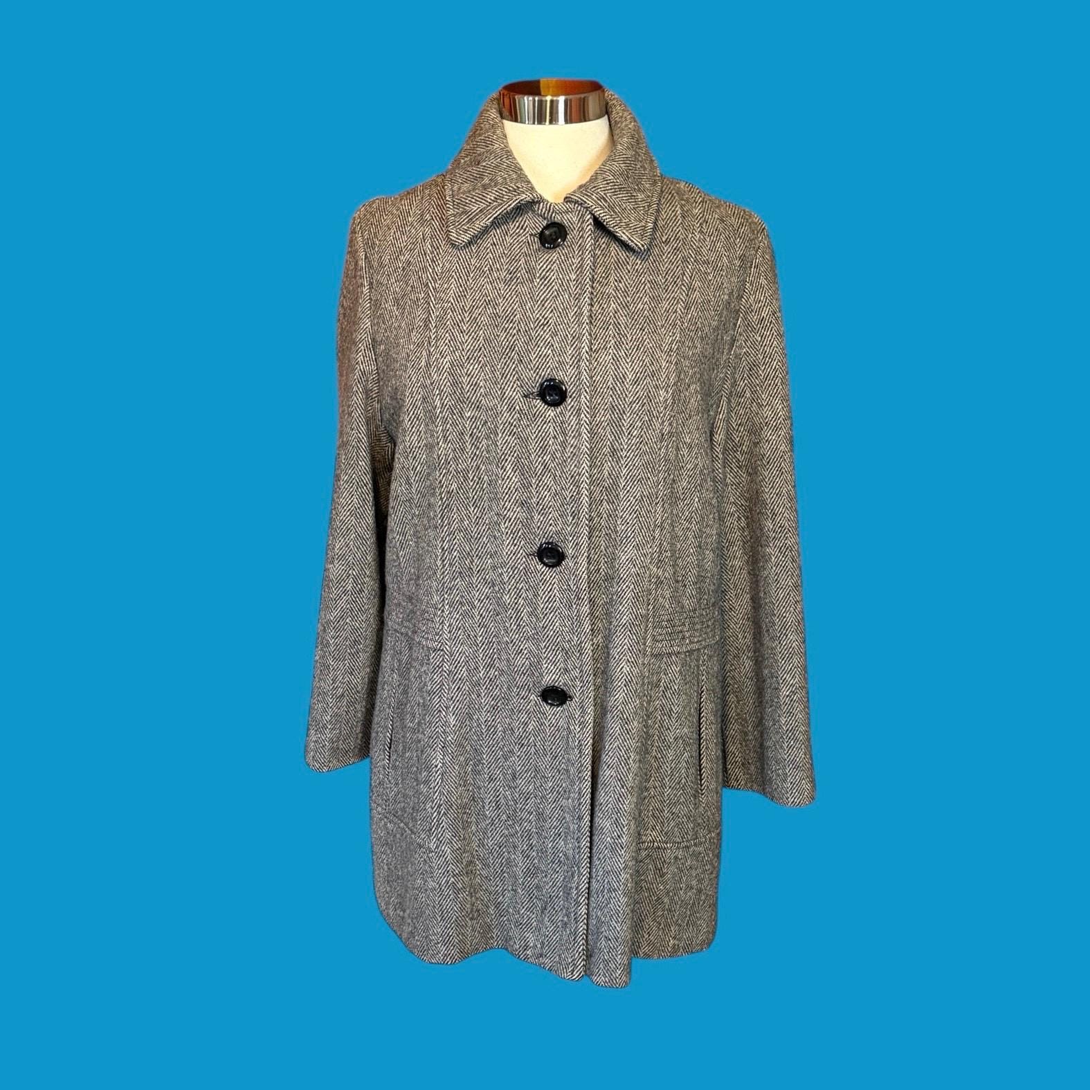 80s Herringbone Coat - Etsy