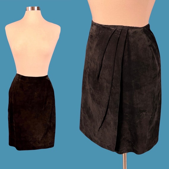 Vintage 70's Lord & Taylor Wrap Style Suede Skirt - image 1