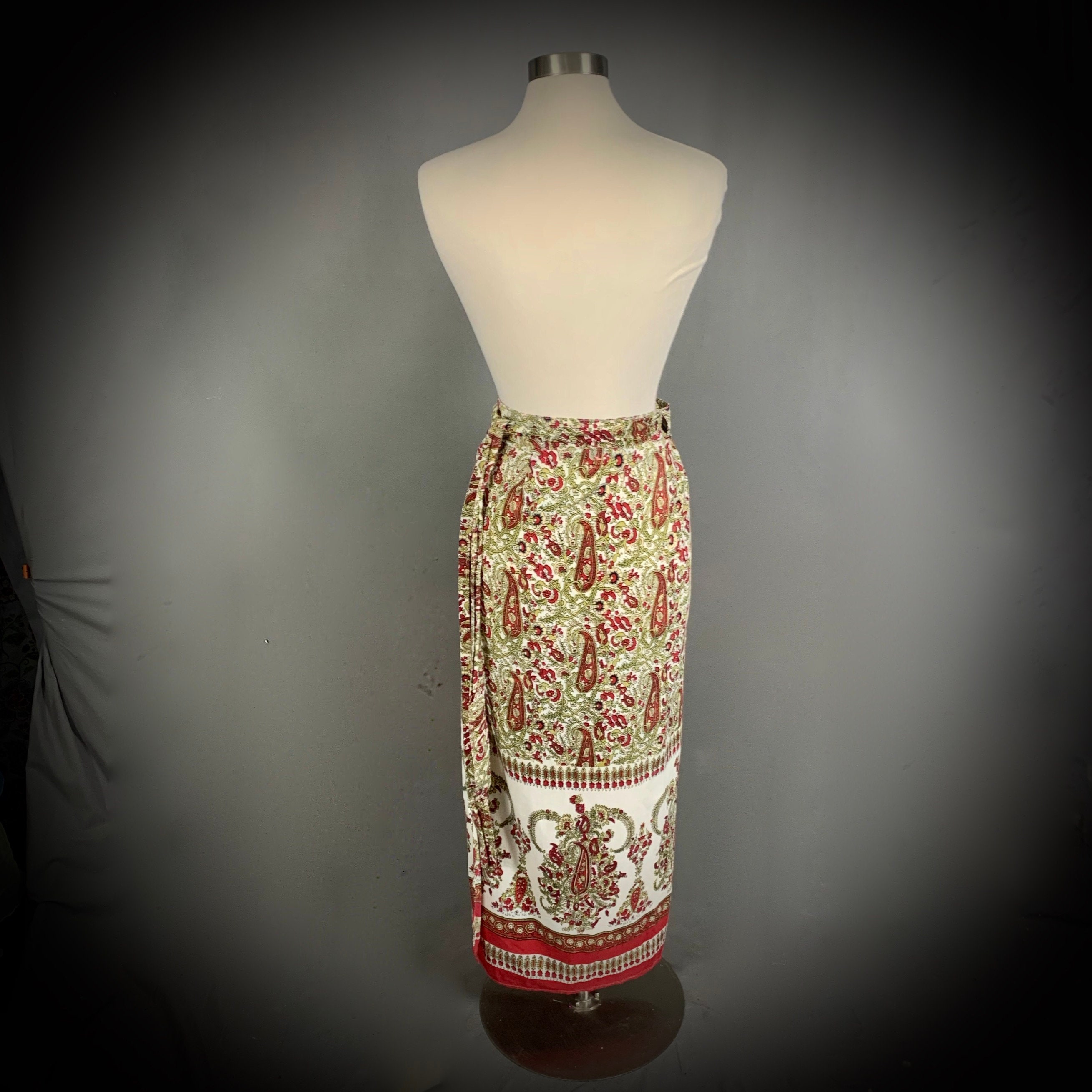 Vintage 70's Indian Cotton Wrap Skirt Maxi Skirt | Etsy