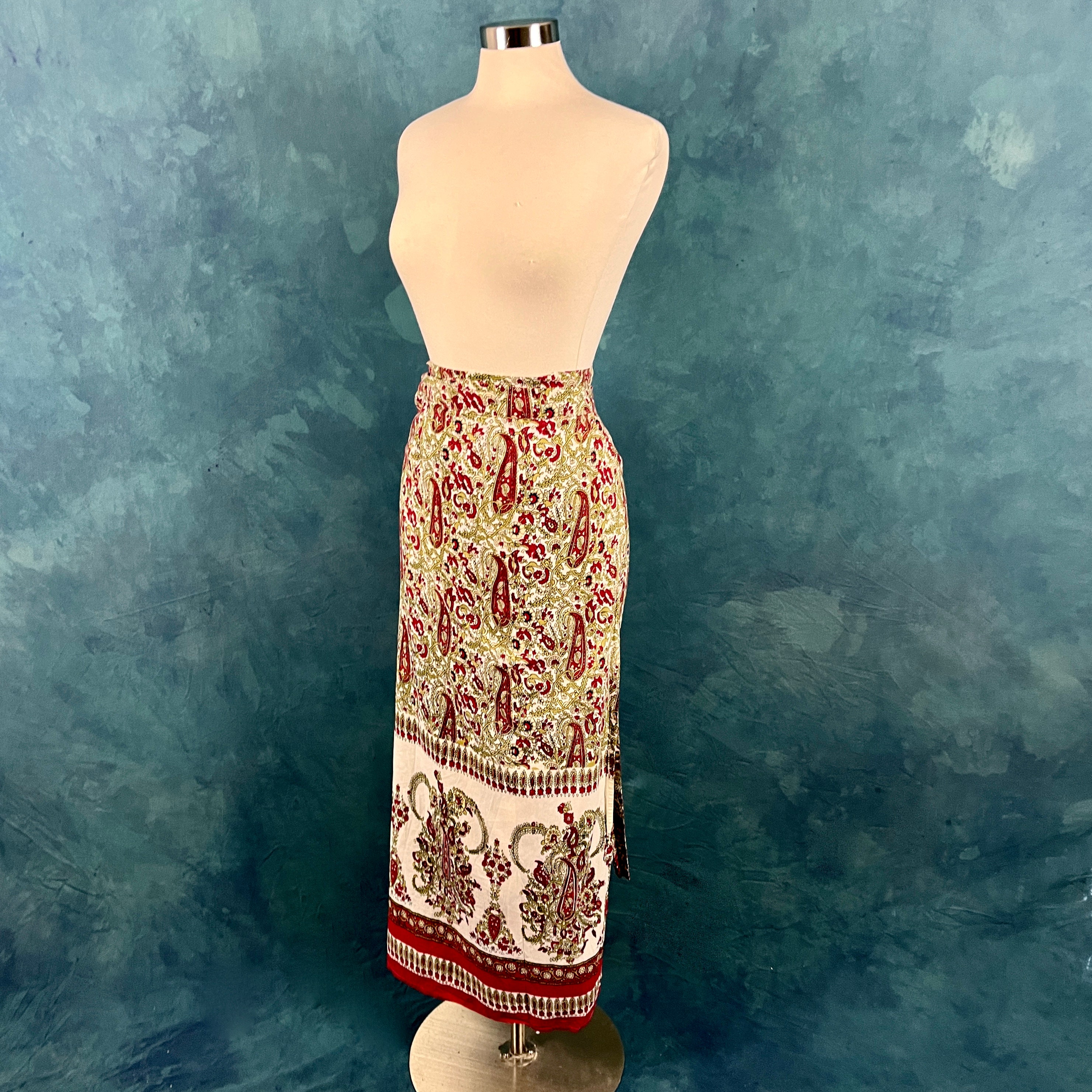 Vintage 70's Indian Cotton Wrap Skirt Maxi Skirt - Etsy