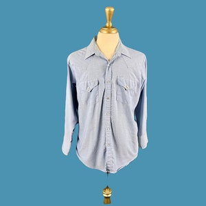 Vintage Ely Cattleman Light Blue Pearl Snap Shirt