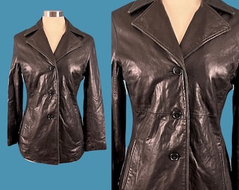 Vintage 80's Women's Butter Soft Leather Blazer Size Small