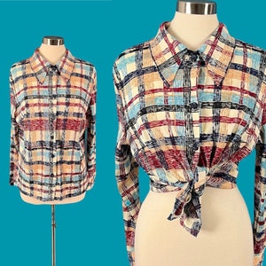 Vintage 70's Women's Polyester Disco Shirt image 1