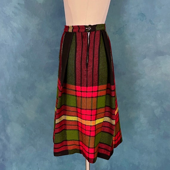 Vintage 50's College Town Wool Pleated Plaid Skirt - image 8